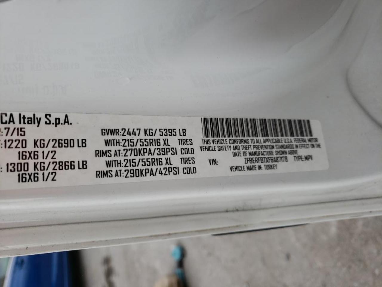 Photo 10 from auction – 2015 RAM PROMASTER with VIN ZFBERFBTXF6A87178