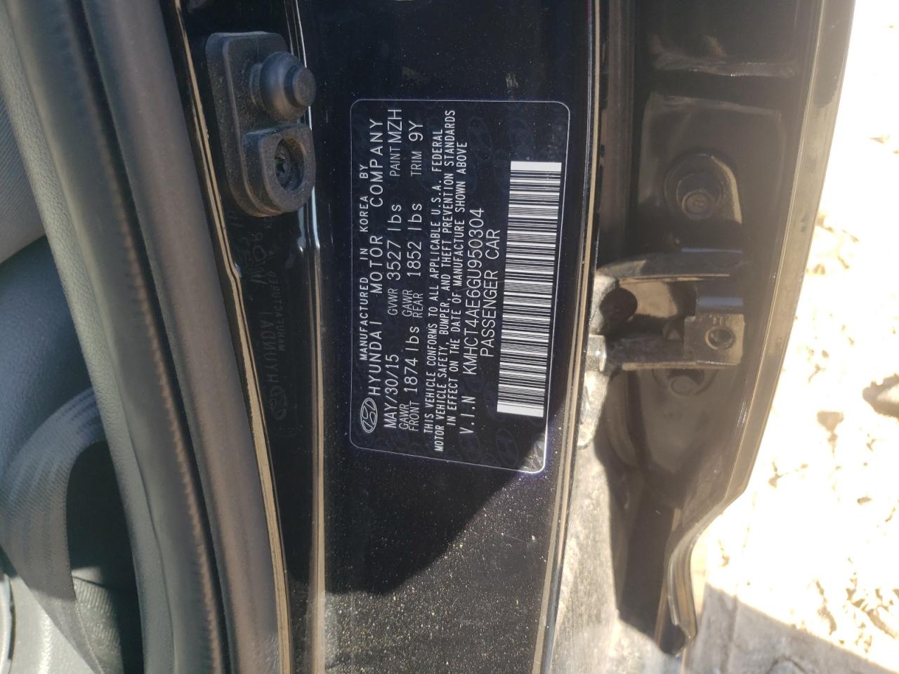 Photo 10 from auction – 2016 HYUNDAI ACCENT SE with VIN KMHCT4AE6GU950304
