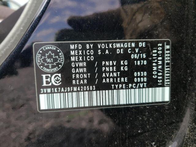 Photo 10 from auction – 2015 VOLKSWAGEN JETTA BASE with VIN 3VW1K7AJ9FM420583