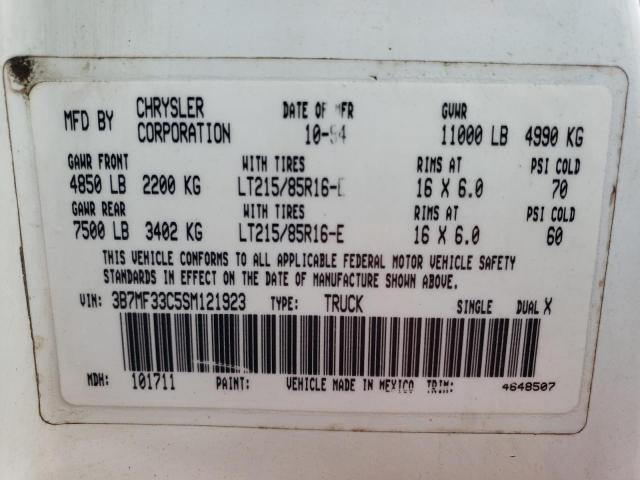 Photo 10 from auction – 1995 DODGE RAM 3500 with VIN 3B7MF33C5SM121923