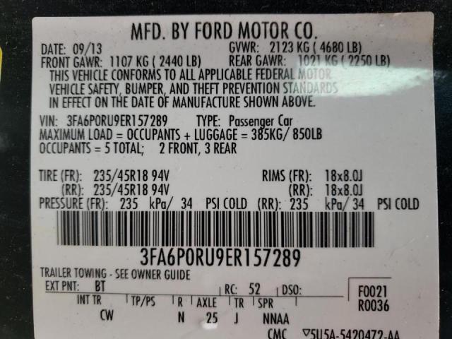 Photo 10 from auction – 2014 FORD FUSION TIT with VIN 3FA6P0RU9ER157289