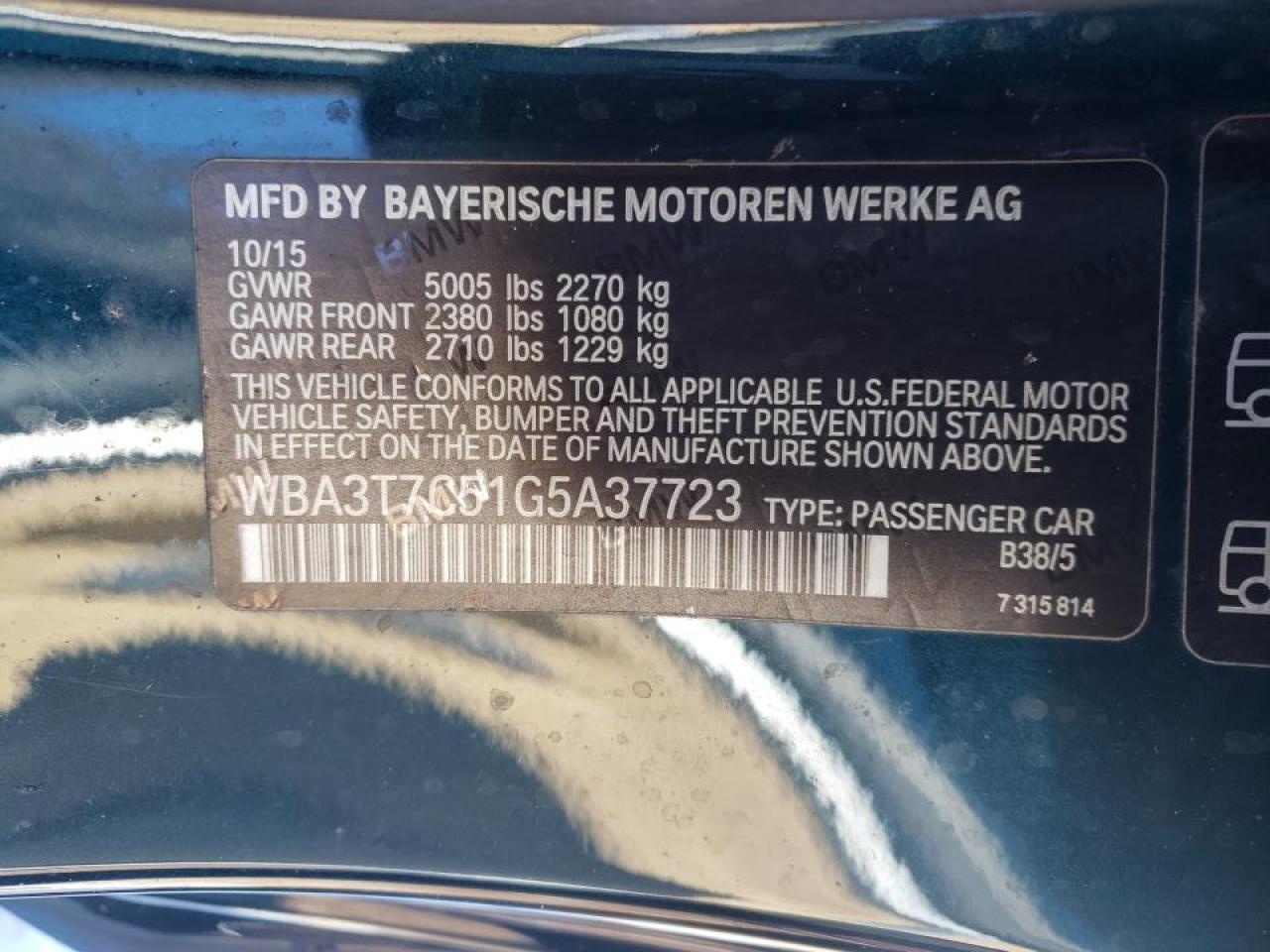 Photo 10 from auction – 2016 BMW 435 XI with VIN WBA3T7C51G5A37723