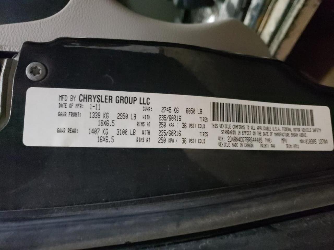 Photo 10 from auction – 2011 DODGE GRAND CARA with VIN 2D4RN4DG7BR644405