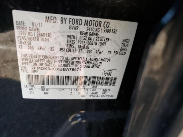 Photo 10 from auction – 2011 FORD EDGE SEL with VIN 2FMDK3JCXBBA75971