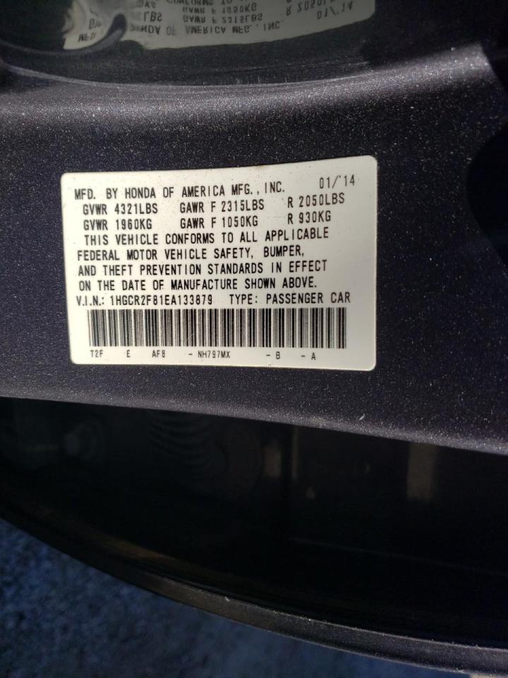 Photo 10 from auction – 2014 HONDA ACCORD EXL with VIN 1HGCR2F81EA133879