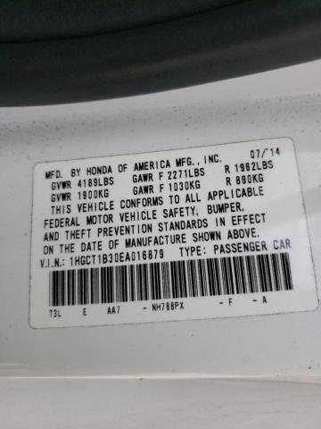 Photo 10 from auction – 2014 HONDA ACCORD LX- with VIN 1HGCT1B30EA016879