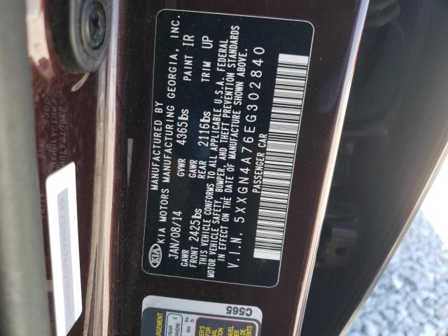 Photo 10 from auction – 2014 KIA OPTIMA EX with VIN 5XXGN4A76EG302840