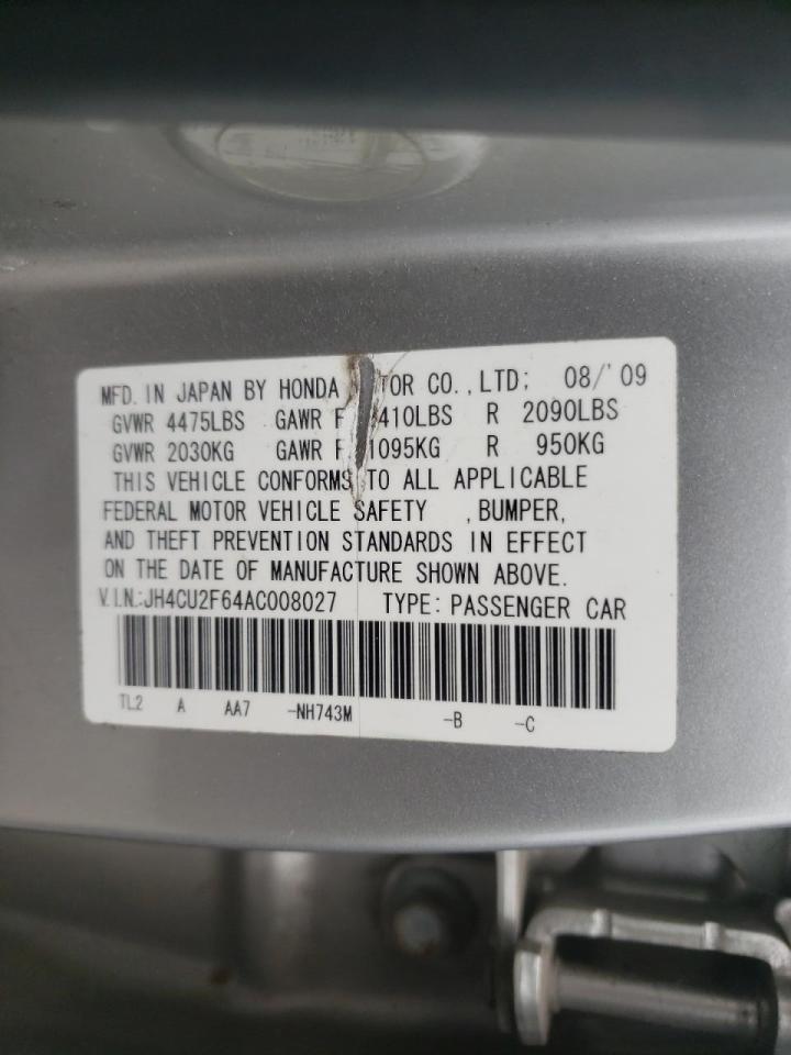 Photo 10 from auction – 2010 ACURA TSX with VIN JH4CU2F64AC008027