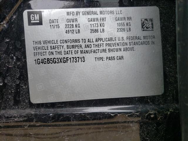 Photo 10 from auction – 2016 BUICK LACROSSE with VIN 1G4GB5G3XGF173713