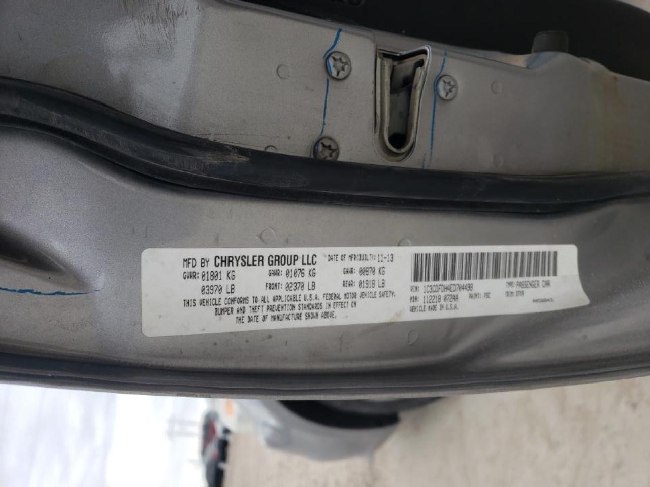 Photo 10 from auction – 2014 DODGE DART SE AE with VIN 1C3CDFDH4ED704498