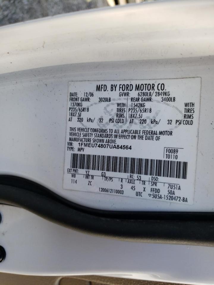 Photo 10 from auction – 2007 FORD EXPLORER E with VIN 1FMEU74807UA84564