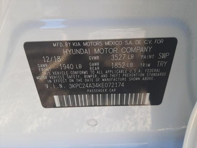 Photo 10 from auction – 2019 HYUNDAI ACCENT SE with VIN 3KPC24A34KE072174