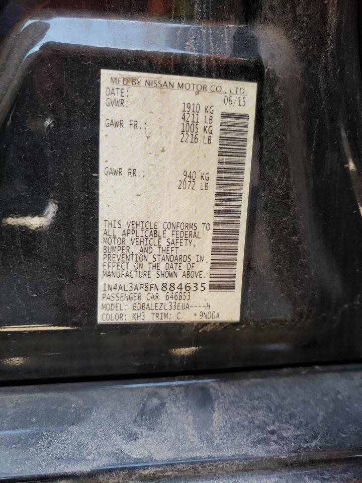 Photo 10 from auction – 2015 NISSAN ALTIMA 2.5 with VIN 1N4AL3AP8FN884635