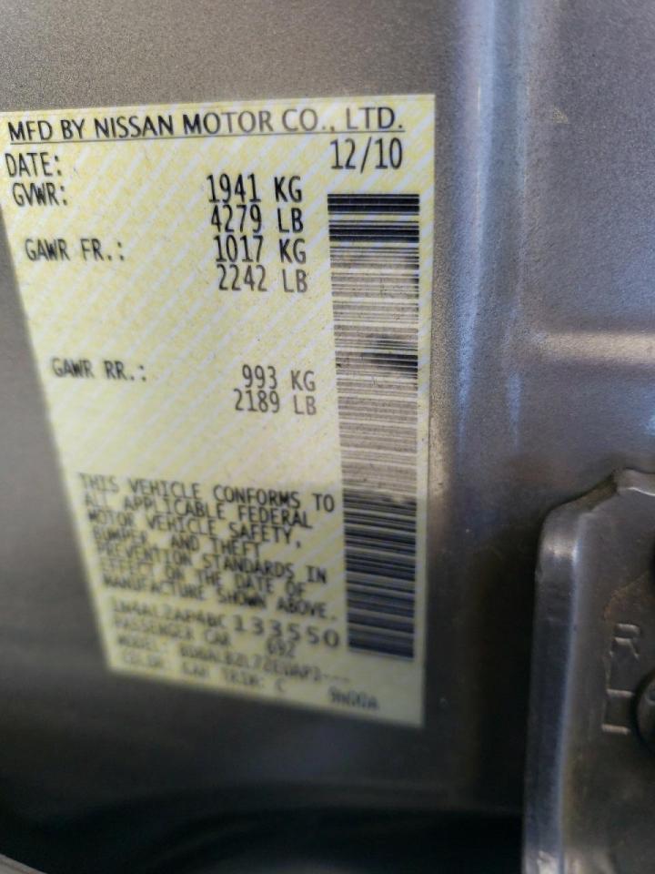 Photo 10 from auction – 2011 NISSAN ALTIMA BAS with VIN 1N4AL2AP4BC133550