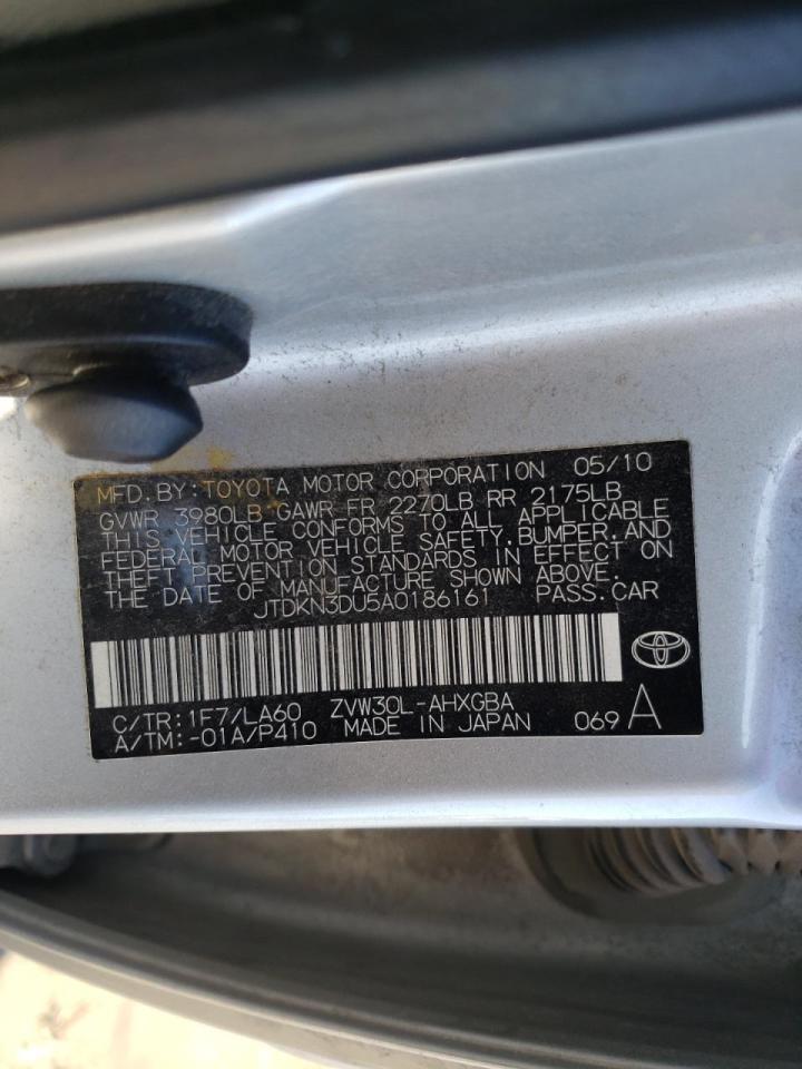 Photo 10 from auction – 2010 TOYOTA PRIUS with VIN JTDKN3DU5A0186161