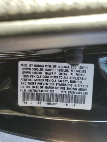 Photo 10 from auction – 2012 HONDA CIVIC LX with VIN 19XFB2F54CE371757