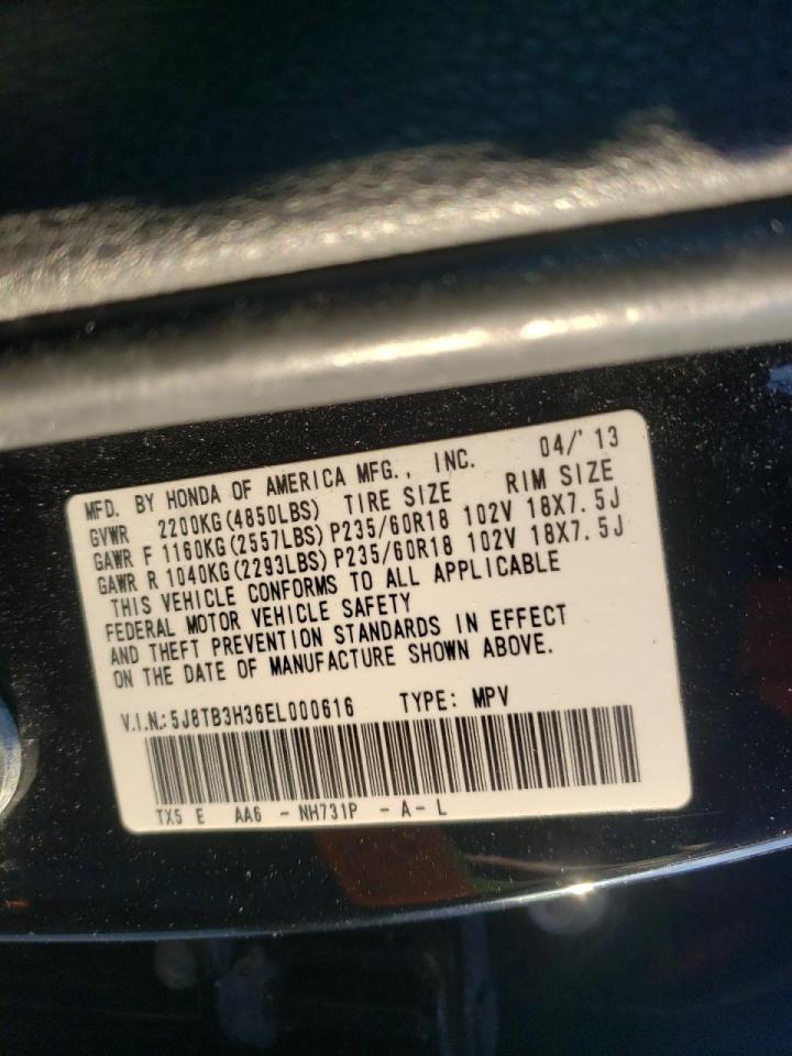 Photo 10 from auction – 2014 ACURA RDX with VIN 5J8TB3H36EL000616