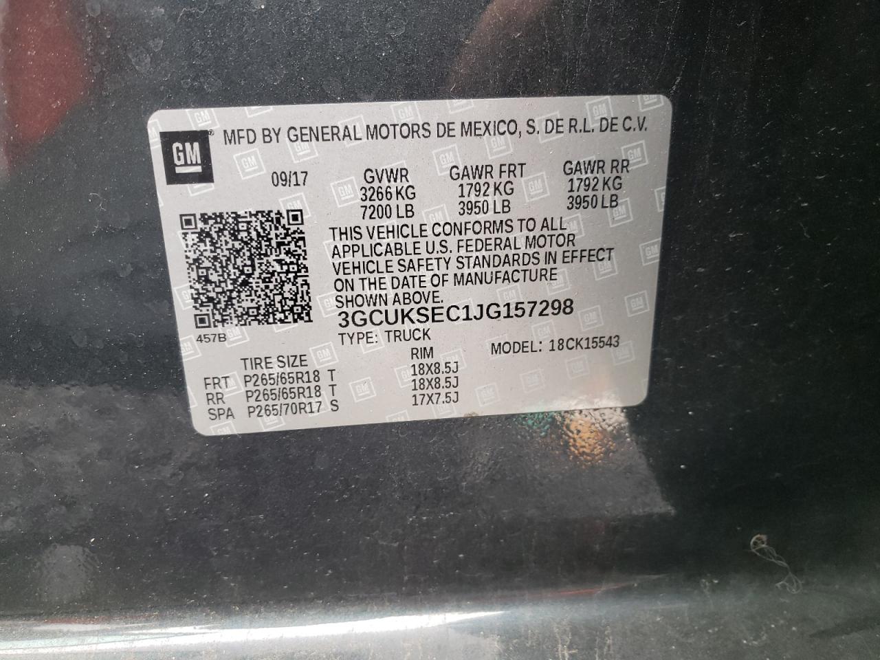 Zdjęcie 10 z aukcji – 2018 CHEVROLET SILVERADO z VIN 3GCUKSEC1JG157298