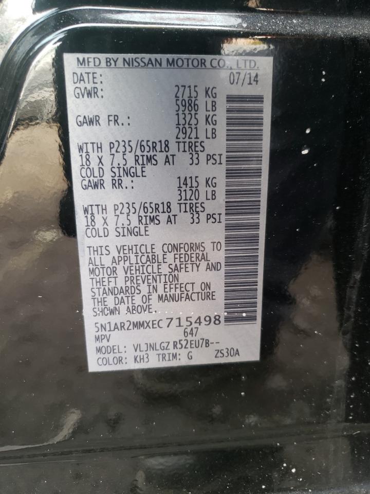Photo 10 from auction – 2014 NISSAN PATHFINDER with VIN 5N1AR2MMXEC715498