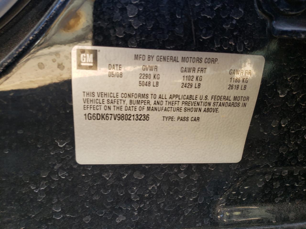 صورة رقم 10 من المزاد - 2008 CADILLAC STS مع VIN 1G6DK67V980213236