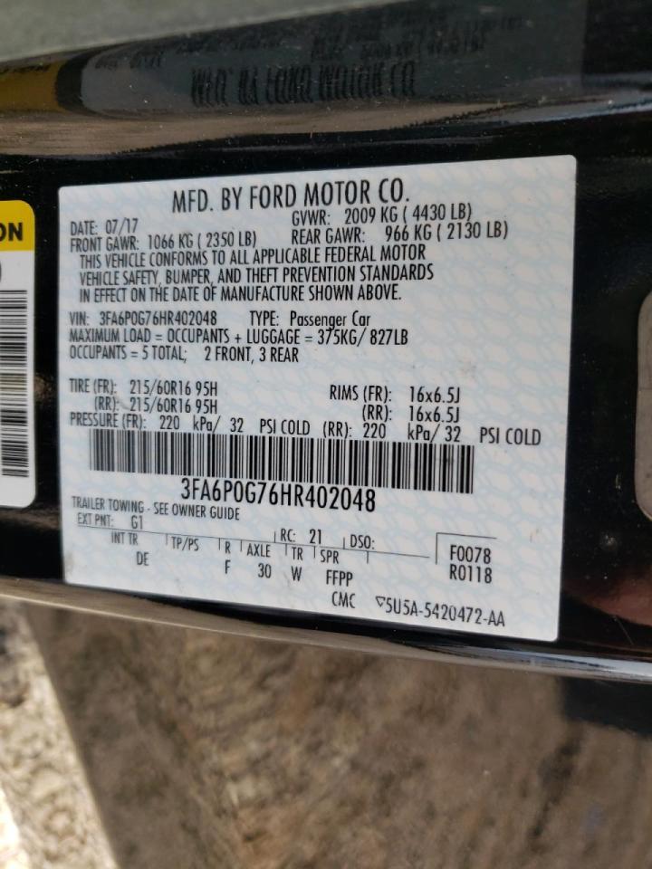 Photo 10 from auction – 2017 FORD FUSION S with VIN 3FA6P0G76HR402048