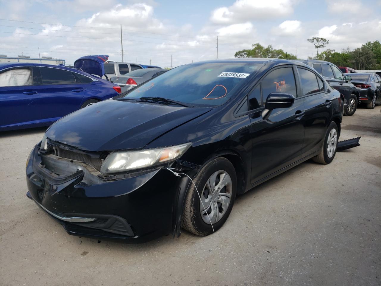Photo 2 from auction – 2014 HONDA CIVIC LX with VIN 19XFB2F50EE048907