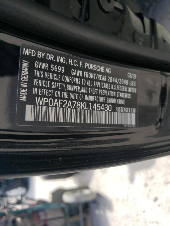 Photo 10 from auction – 2019 PORSCHE PANAMERA T with VIN WP0AF2A78KL145430