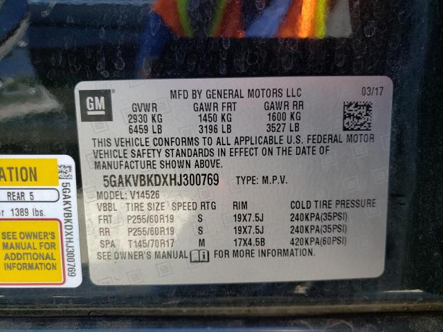 Photo 10 from auction – 2017 BUICK ENCLAVE with VIN 5GAKVBKDXHJ300769