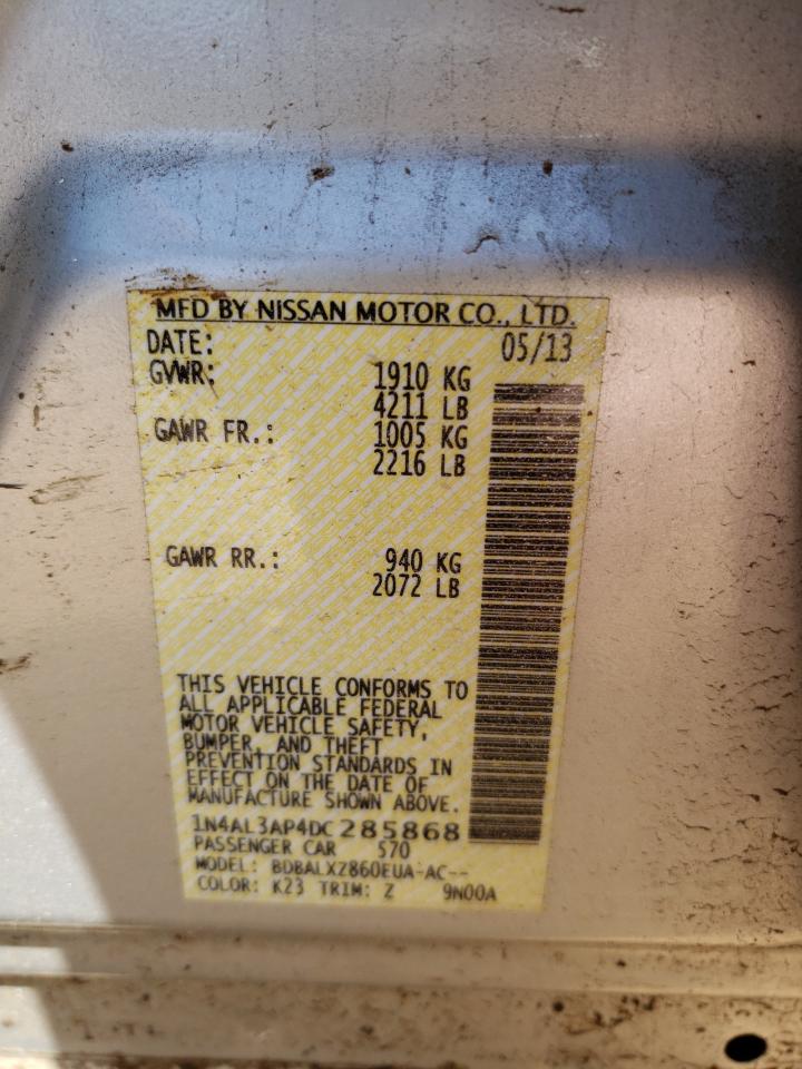 Photo 10 from auction – 2013 NISSAN ALTIMA 2.5 with VIN 1N4AL3AP4DC285868