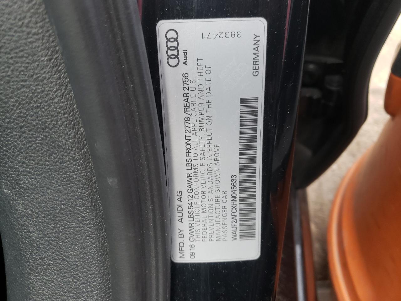 Photo 10 from auction – 2017 AUDI A6 PREMIUM with VIN WAUF2AFCXHN045633