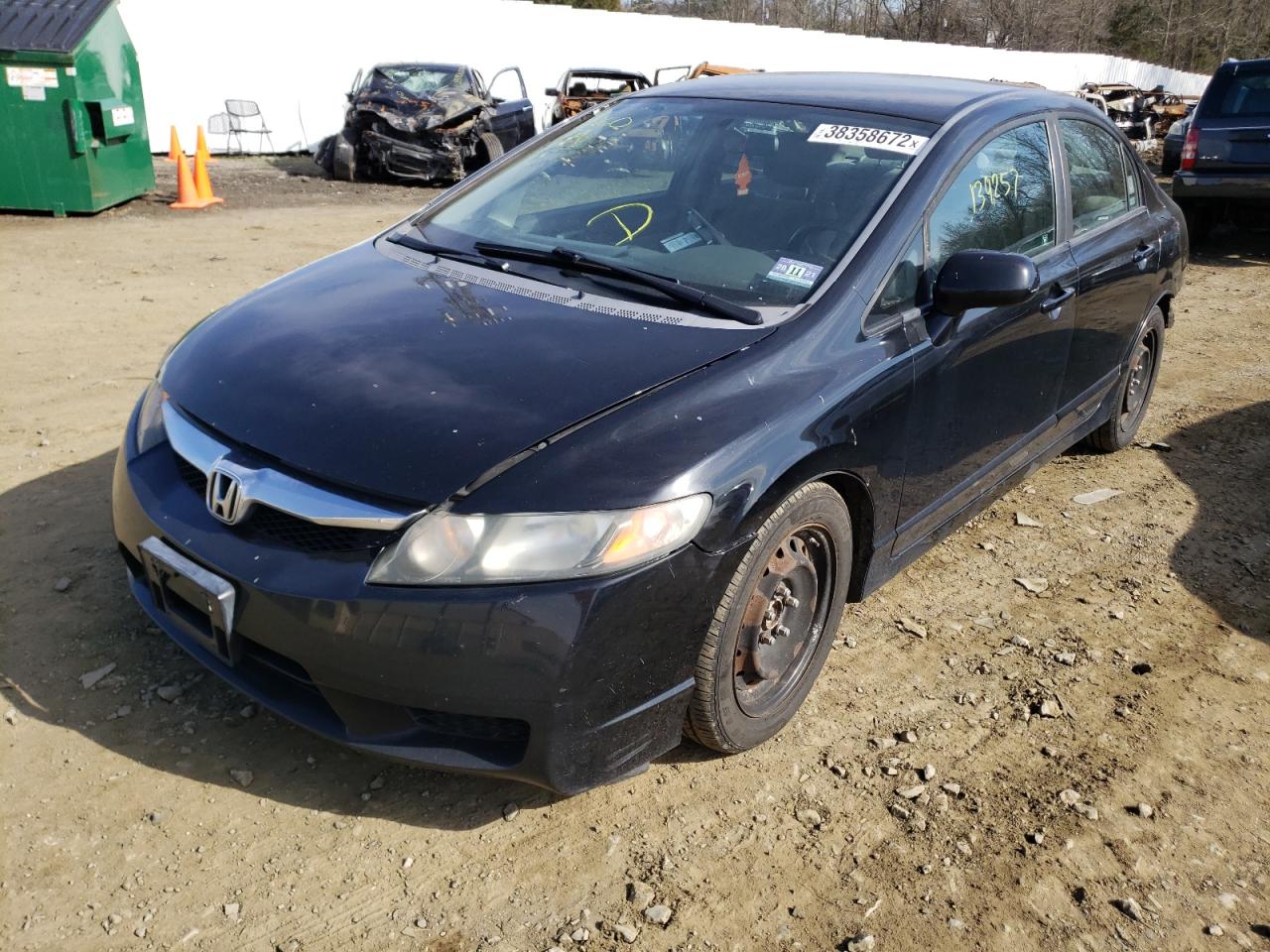 Photo 2 from auction – 2009 HONDA CIVIC LX with VIN 19XFA16599E022387