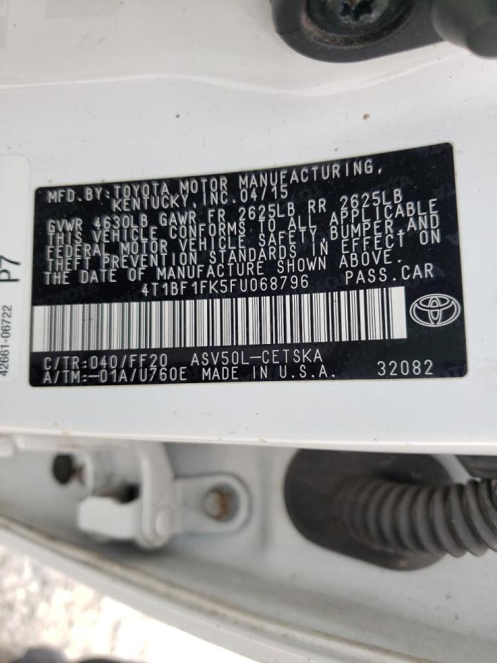 Photo 10 from auction – 2015 TOYOTA CAMRY LE with VIN 4T1BF1FK5FU068796
