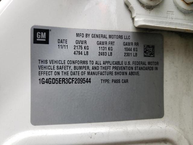 Photo 10 from auction – 2012 BUICK LACROSSE P with VIN 1G4GD5ER3CF209544