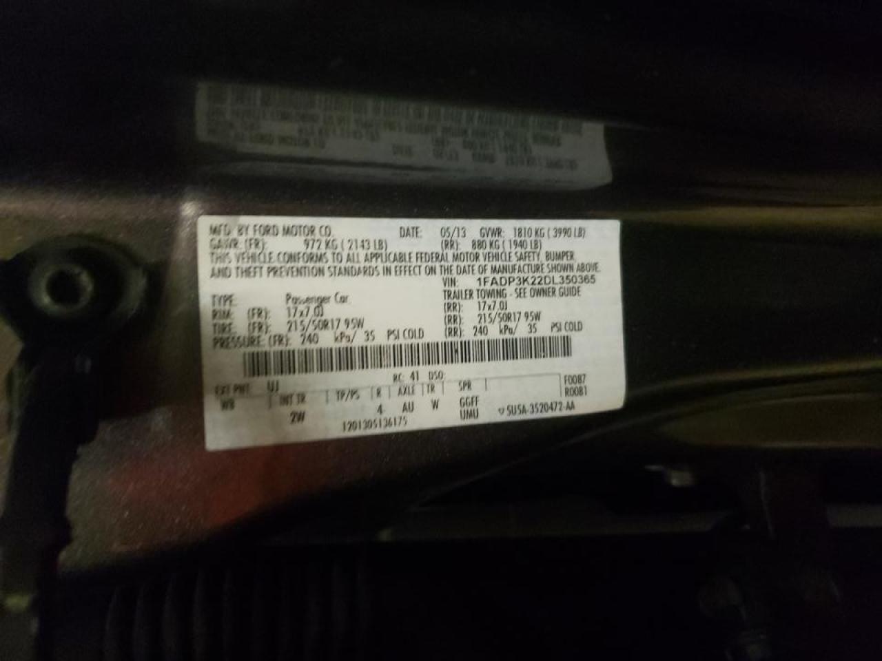 Photo 10 from auction – 2013 FORD FOCUS SE with VIN 1FADP3K22DL350365