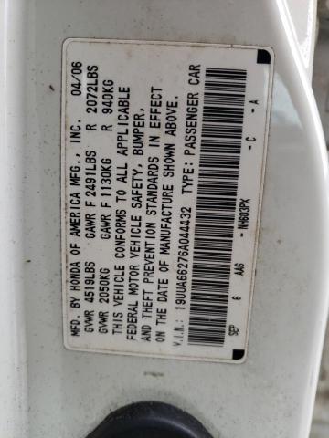 Photo 10 from auction – 2006 ACURA 3.2TL with VIN 19UUA66276A044432
