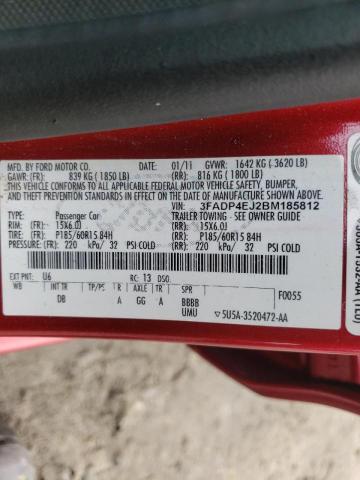 Photo 10 from auction – 2011 FORD FIESTA SE with VIN 3FADP4EJ2BM185812