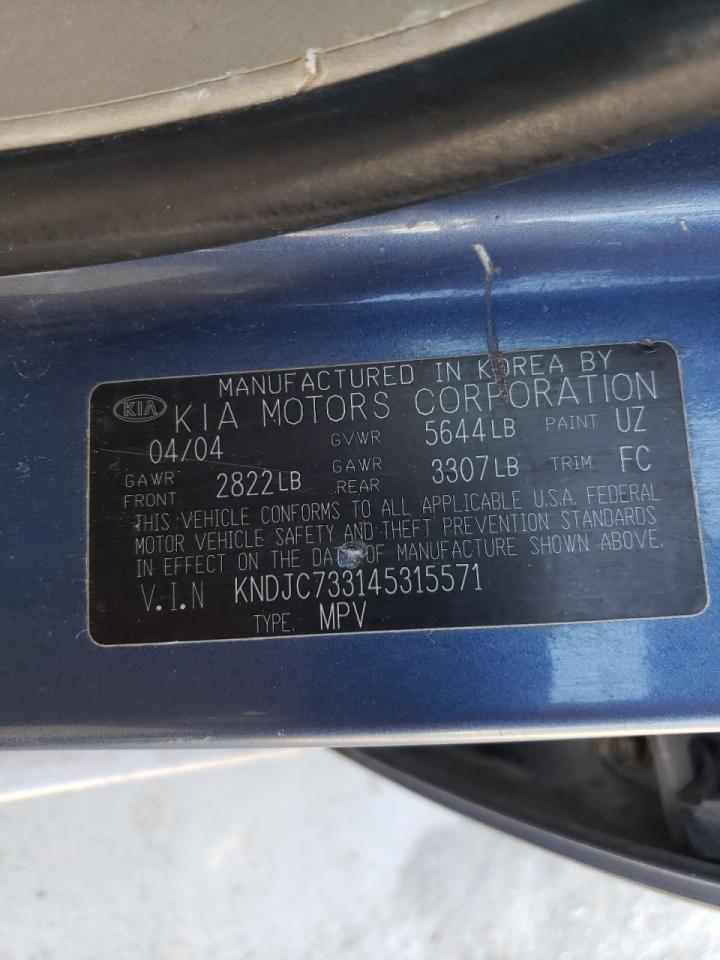 Photo 10 from auction – 2004 KIA SORENTO EX with VIN KNDJC733145315571