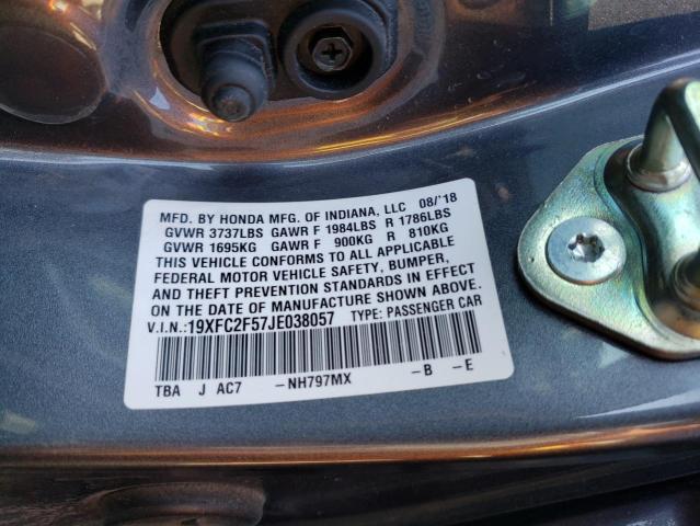 Photo 10 from auction – 2018 HONDA CIVIC LX with VIN 19XFC2F57JE038057