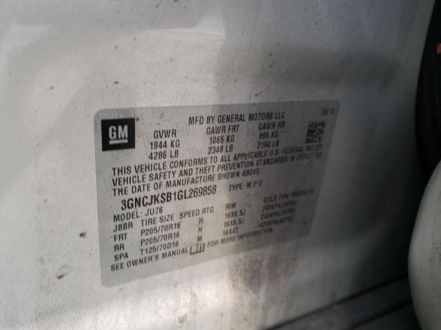 Photo 10 from auction – 2016 CHEVROLET TRAX LS with VIN 3GNCJKSB1GL269858