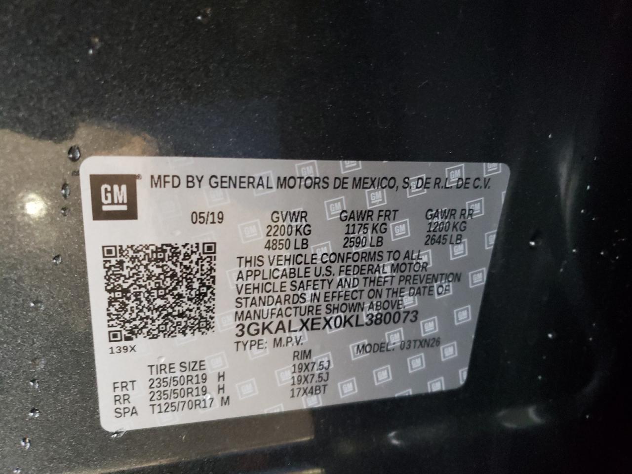 Photo 10 from auction – 2019 GMC TERRAIN DE with VIN 3GKALXEX0KL380073