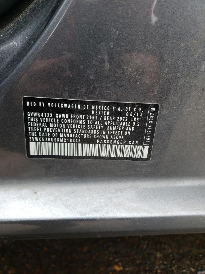 Photo 10 from auction – 2019 VOLKSWAGEN JETTA with VIN 3VWC57BU9KM218345