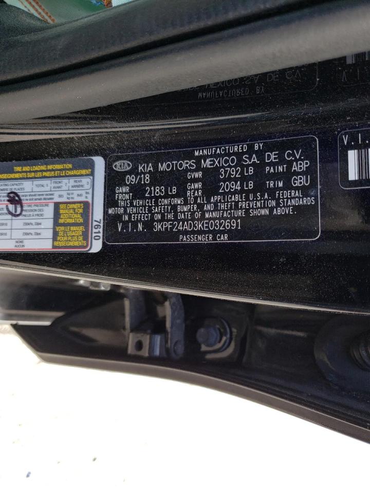 Photo 10 from auction – 2019 KIA FORTE with VIN 3KPF24AD3KE032691
