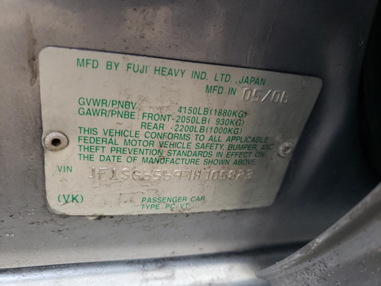 Photo 10 from auction – 2008 SUBARU FORESTER 2 with VIN JF1SG63648H704163