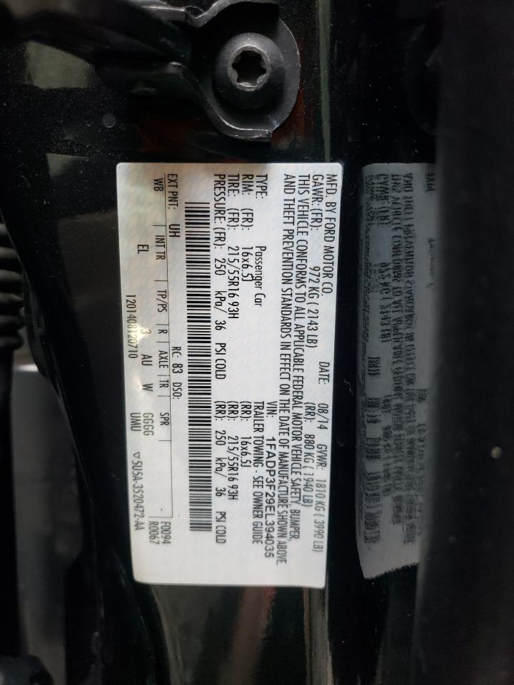 Photo 10 from auction – 2014 FORD FOCUS with VIN 1FADP3F29EL394035