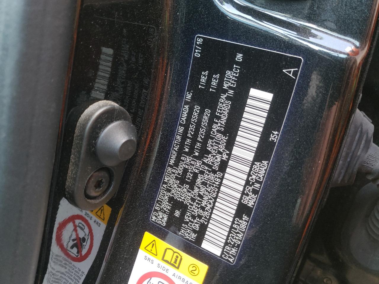 Photo 10 from auction – 2016 LEXUS RX 350 with VIN 2T2BZMCA7GC014810