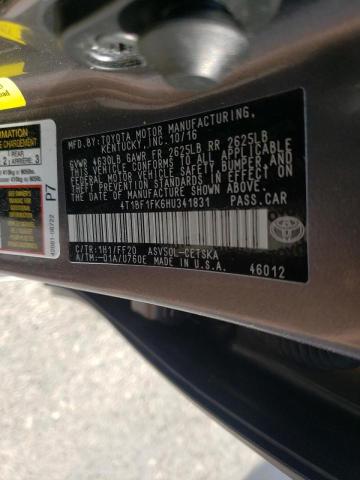 Photo 10 from auction – 2017 TOYOTA CAMRY LE with VIN 4T1BF1FK6HU341831