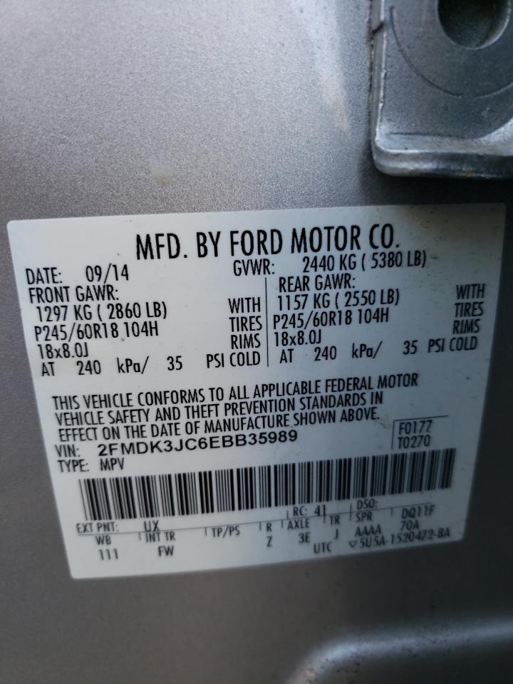 Photo 10 from auction – 2014 FORD EDGE SEL with VIN 2FMDK3JC6EBB35989