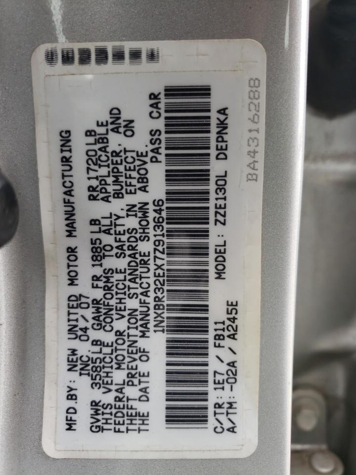 Photo 10 from auction – 2007 TOYOTA COROLLA CE with VIN 1NXBR32EX7Z913646