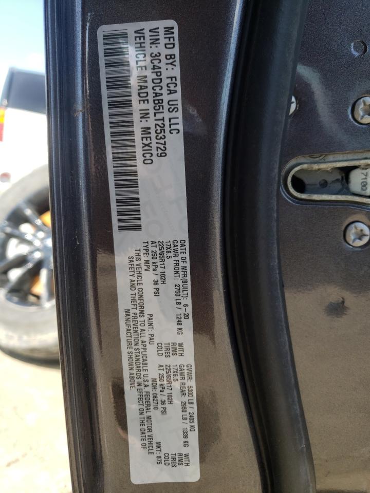 Photo 10 from auction – 2020 DODGE JOURNEY SE with VIN 3C4PDCAB5LT253729