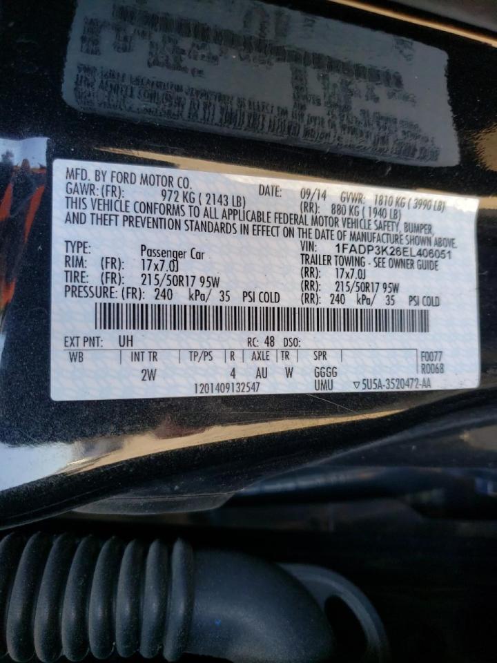 Photo 10 from auction – 2014 FORD FOCUS SE with VIN 1FADP3K26EL406051